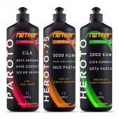 Netfer 3'lü İnce Orta Pasta Cila Set - 3x1 L - 1