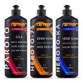 Netfer 3'lü İnce Kalın Pasta Cila Set - 3x1 L - 1