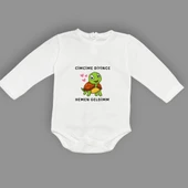 Cimcime Diyince Hemen geldimm Baskılı Bebek Body Zıbın Çıtçıtlı Badi thumbnail 15