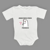 Annesinin Minik Prensesi kalpli Baskılı Bebek Body Zıbın Çıtçıtlı Badi thumbnail 17