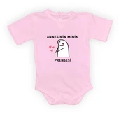 Annesinin Minik Prensesi kalpli Baskılı Bebek Body Zıbın Çıtçıtlı Badi thumbnail 6