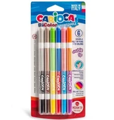 Carioca Bicolor Süper Yıkanabilir Çift Uçlu Keçeli Boya Kalemi 6'Lı 12 Renk - 1
