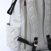 M&Y Oeste Deri Anne Bebek Bakım Sırt Çantası 7300 Gri - 3