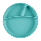 OiOi Porsiyon Vakum Tabanlı Silikon Tabak Aqua Green - 1