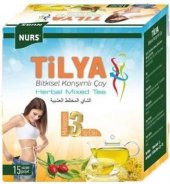 Tilya Kürü Çayı - Ihlamur Kuşburnu Altın Otu 15 Süzen Poşet Çay - 12 adet - 1