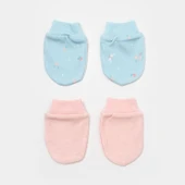 Bibaby Biorganic Always Happy 2'Li Bebek Eldiven 72230 Gül Kurusu Mint - 1