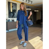 Lucky Life Kadın Iki Iplik Viskon Pamuk Kumaş Arma Detaylı Ikili Takım thumbnail 8