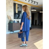 Lucky Life Kadın Iki Iplik Viskon Pamuk Kumaş Arma Detaylı Ikili Takım thumbnail 11