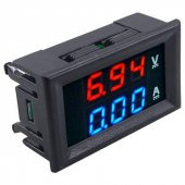 Dijital Dual Voltmetre Ampermetre Volt Akım Ölçer DC 0-100V 10A - 4