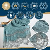 Elegance Dantelli Banyo Vücut Havlusu (90 x 150 cm) 100 Pamuk - 11