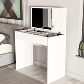 Mezza 2230 LAILA DÜŞER KAPAKLI AYNALI 80 CM MAKYAJ MASASI DRESUAR ÇALIŞMA MASASI BEYAZ thumbnail 3