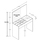 Mezza 2230 LAILA DÜŞER KAPAKLI AYNALI 80 CM MAKYAJ MASASI DRESUAR ÇALIŞMA MASASI BEYAZ thumbnail 2