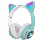 Kart Girişli Kedi Bluetooth Kulaklık Yüksek Ses Akıllı Led Kulaklık - 4