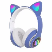Kart Girişli Kedi Bluetooth Kulaklık Yüksek Ses Akıllı Led Kulaklık - 5