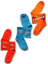 HI-SOCKS DESENLİ RENKLİ 3'LÜ ÇORAP SETİ - 1