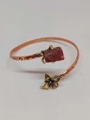 Yakut Taşı Çiçek Motifli Bakır Bileklik (53030) - 2