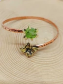 Peridot (Zebercet) Taşı Çiçek Motifli Bakır Bileklik (53028) thumbnail 1