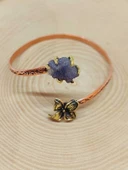Tanzanit Taşı Çiçek Motifli Bakır Bileklik (53032) thumbnail 1