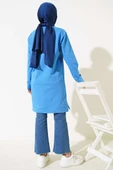 Kot Garni Detaylı Tunik Mavi thumbnail 3
