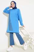 Kot Garni Detaylı Tunik Mavi thumbnail 2