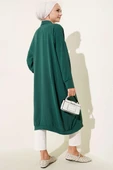 Önü Düğmeli Ayrobin Pers Yeşili Uzun Hırka thumbnail 3