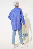 Çizgili Salaş Gömlek Lacivert thumbnail 3