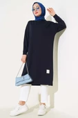 Armalı Uzun Basic Tunik Lacivert thumbnail 2