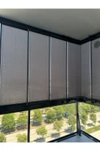 Blind-X  Antrasit Plise Katlanır Cam Balkon Perdesi, Ofis Perdesi, Mutfak Perdesi, Salon Perdesi - 2