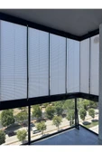 Blind-X Buz Gri Plise Katlanır Cam Balkon Perdesi, Ofis Perdesi, Mutfak Perdesi, Salon Perdesi - 2