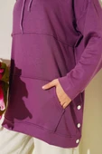 Loyşa Çıtçıtlı Kanguru Cepli Tunik Magenta thumbnail 4