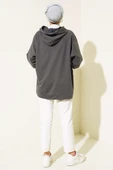 Kapüşonlu Oversize Sweat Füme thumbnail 3