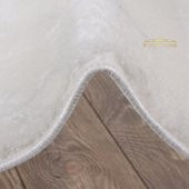 Bonny Home Elite Beyaz 120x120 cm Yuvarlak Peluş Banyo Paspası Kaymaz Taban Pufidik Banyo Halısı - 2