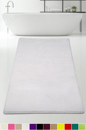 Bonny Home Elite Beyaz 80x150 cm Peluş Banyo Paspası Kaymaz Tabanlı Pufidik Banyo Halısı Büyük Ebat - 1