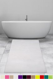 Bonny Home Elite Beyaz 80x150 cm Peluş Banyo Paspası Kaymaz Tabanlı Pufidik Banyo Halısı Büyük Ebat - 2