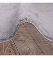 Bonny Home Elite Gri 120x120 cm Yuvarlak Peluş Banyo Paspası Kaymaz Taban Pufidik Banyo Halısı - 2