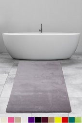 Bonny Home Elite Gri 120x180 cm Peluş Banyo Paspası Kaymaz Tabanlı Pufidik Banyo Halısı Büyük Ebat - 2