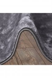 Bonny Home Elite Antrasit 120x120 cm Yuvarlak Peluş Banyo Paspası Kaymaz Taban Pufidik Banyo Halısı - 2