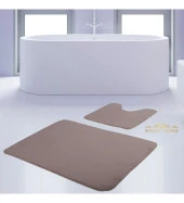 Bonny Home Unicolor Düz Vizon 2li Banyo Paspası Halısı Seti Kaymaz Klozet Taban Takımı - 1