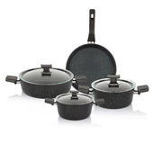 Schafer Savor Yanmaz Yapışmaz 7 Parça Siyah Tencere Seti - 1