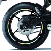 Çınar Extreme® Hypnotic Gökkuşağı Hologram Efektli 4 Parçalı Kesikli Motosiklet Jant Şeridi Sticker thumbnail 5