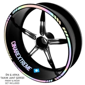 Çınar Extreme® Hypnotic Gökkuşağı Hologram Efektli 4 Parçalı Kesikli Motosiklet Jant Şeridi Sticker thumbnail 1