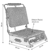 8 Dilim Elektrikli Saf Döküm Tost Makinesi  (Döküm 30x23) - Kırmızı thumbnail 3