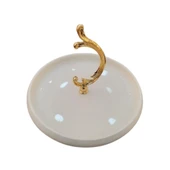 DÖKÜM AYAK YUVARLAK PEYNİR TABAĞI ALTIN - 1