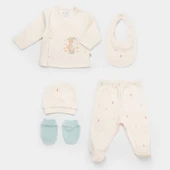 Bibaby Biorganic Save The Seahorse 5'Li Hastane Çıkış Seti 62340 Bej-Mint - 1