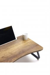 Doğal Ahşap Laptop Sehpası Çalışma Masası Servis Masası - 6