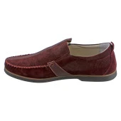 Bordo Süet Baskılı Saraçlı Günlük Erkek Ayakkabı - 5