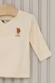 U.S.Polo Kız Bebek 5'Li Zıbın Seti USB2107 Krem thumbnail 2