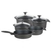 Aryıldız Gusto 9 Parça Döküm Tencere Seti Siyah - 1
