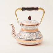 Erzincan El İşlemeli Bakır NOSTALJİ ÇAYDANLIK NO:3 BEYAZ - 1