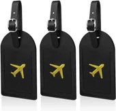 BAVUL VALİZ ETİKETİ 3 ADET , DERİ BAVUL ASKISI , ADRES ETİKETLİ BAVUL İÇİN SEYHAT ÇANTALARINIZI HIZLI BULMANIZ İÇİN. - 1